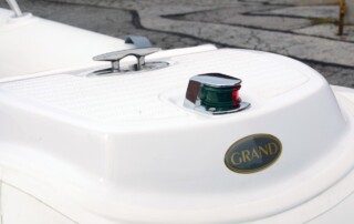 GRAND Golden line luxury fiberglass bow step with cleat & navigation light for rigid inflatable boat (RIB) tender