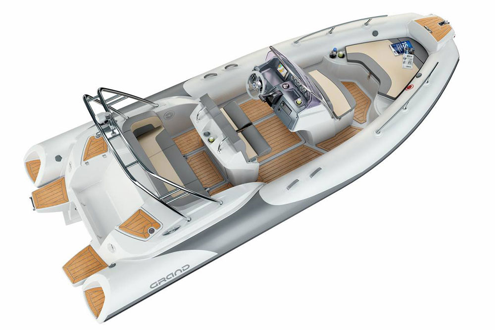 GOLDEN LINE 19 foot luxury fiberglass rigid inflatable boat.